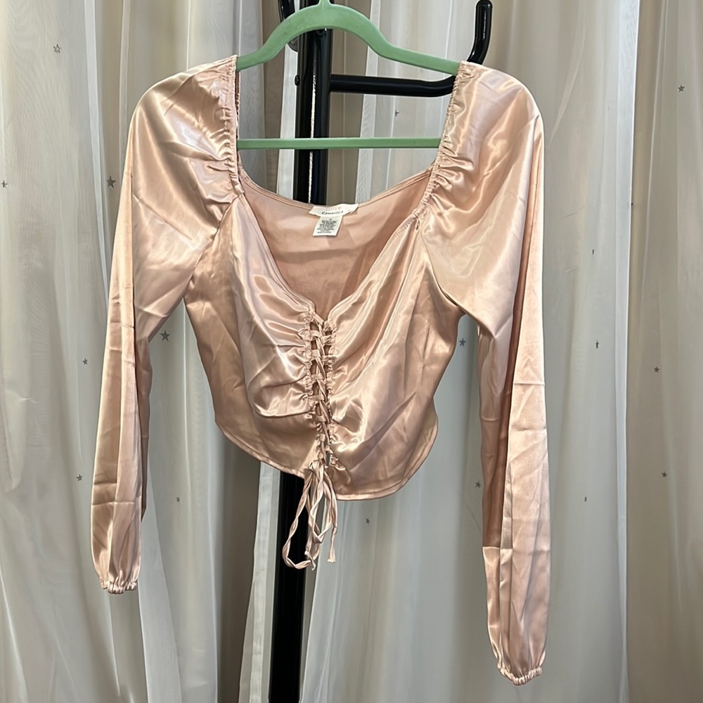 Satin Criss Cross Top